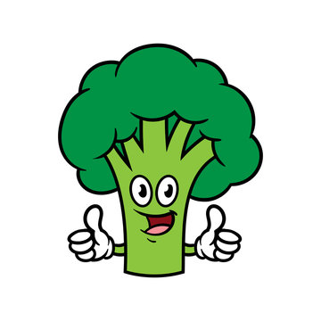 Cartoon Broccoli Character Giving Thumbs Up