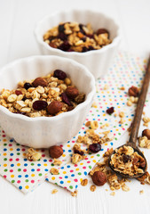 Homemade granola on a table