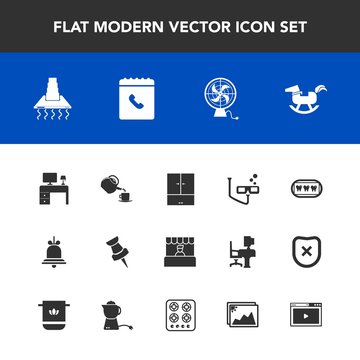 Modern, simple vector icon set with kitchen, online, market, horse, photo, health, business, mask, map, supermarket, scuba, cup, dentist, white, book, desk, alarm, work, duck, baby, phone, hood icons