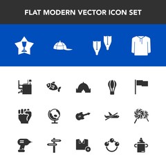 Modern, simple vector icon set with flipper, globe, desk, finger, award, work, planet, fish, food, hand, outdoor, musical, global, sign, underwater, sport, map, travel, jacket, flag, seafood icons