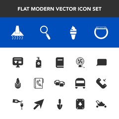 Modern, simple vector icon set with zoom, sweet, sale, food, ice, child, grass, ecommerce, phone, glass, cooking, beer, cream, internet, bubble, fresh, air, pub, hood, smart, sign, fun, dessert icons
