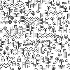 Seamless modern city pattern vector