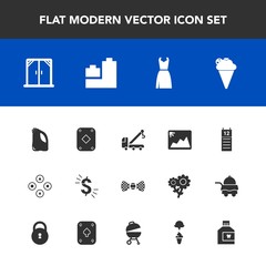 Modern, simple vector icon set with sign, accident, tow, agenda, hygiene, ball, frame, home, picture, sweet, house, reminder, poker, toy, ice, dollar, usd, window, bear, care, fashion, game, bow icons