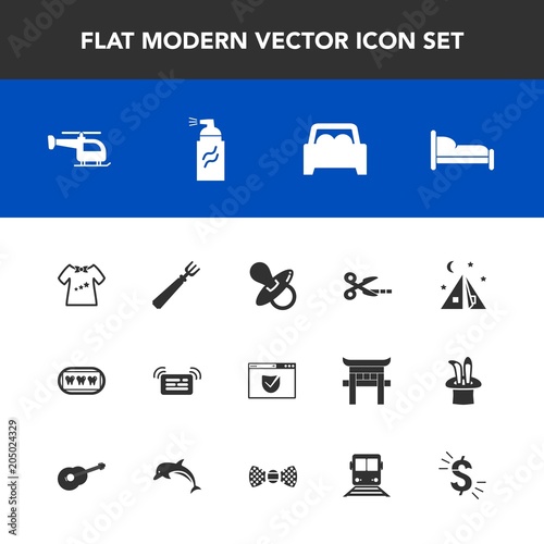 Modern Simple Vector Icon Set With Home Message Travel