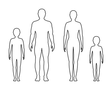 Blank Body and Faces - Kid Bodies Templates / Children Outline