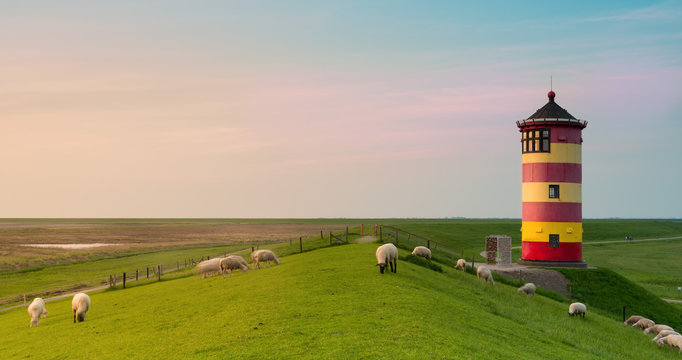 A beautiful lighthouse on the East Frisian coast
