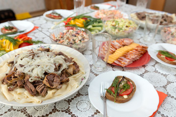 Fototapeta na wymiar traditional food on the table