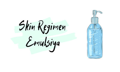 skin regimen emulsiya, sketch of cosmetics