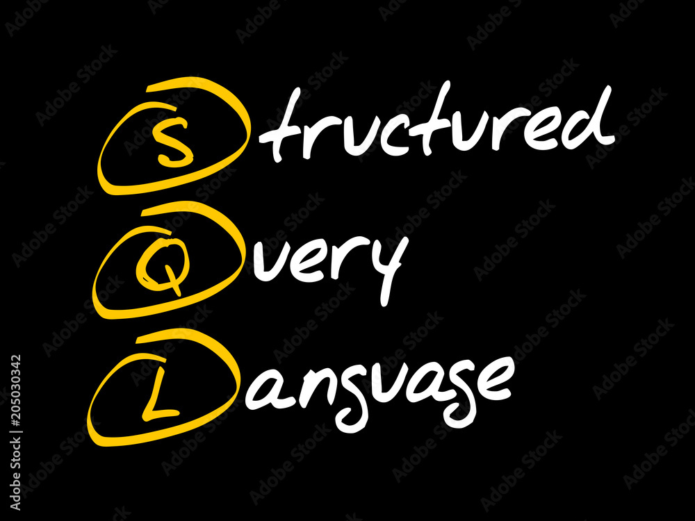 Poster sql - structured query language acronym, technology concept background