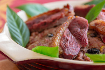 Piece of fried goose meat