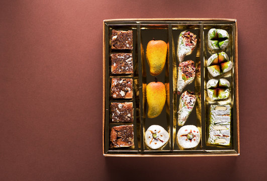 Indian Sweets And Candies In A Box