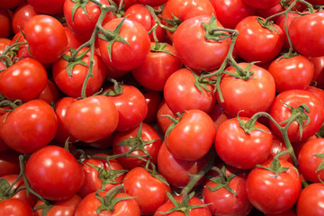 Red tomatoes food background, Fresh organic tomatoes background texture top view