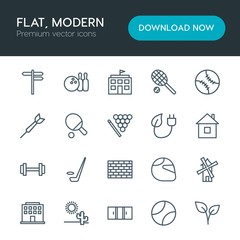 Modern Simple Set of sports, nature, buildings Vector outline Icons. Contains such Icons as  energy,  summer,  dry,  direction,  frame,  pin and more on white background. Fully Editable. Pixel Perfect