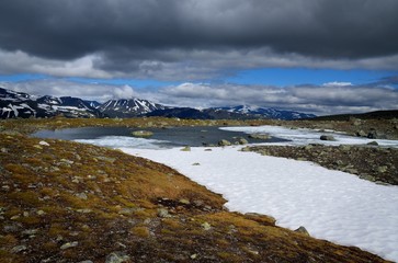 Norwegian scenery - mountains, tundra, snow