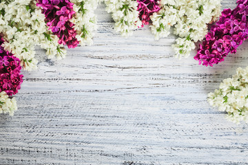 green on a wooden background