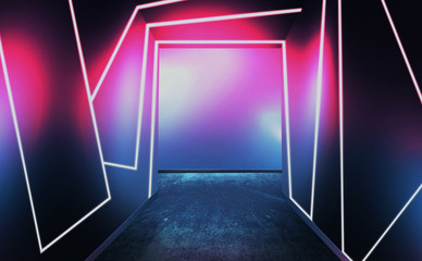 Wall background, neon light