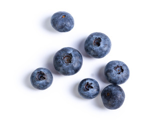 Blueberries isolated on white background