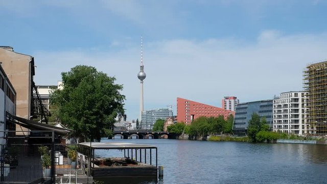 Berlin city , river Spree and tv Tower 