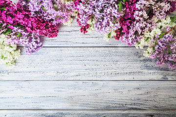 green on a wooden background