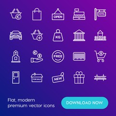 Modern Simple Set of transports, shopping, buildings Vector outline Icons. Contains such Icons as  door,  transportation,  wheel,  label and more on gradient background. Fully Editable. Pixel Perfect.