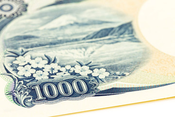 detail of 1000 japanese yen bank note
