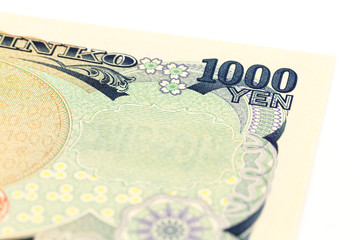 detail of 1000 japanese yen bank note