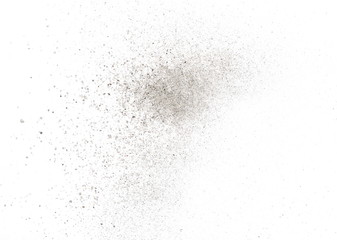 Gunpowder, dust isolated on white background and texture, with clipping path, top view