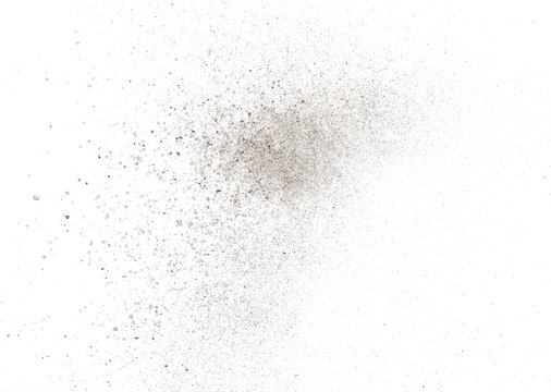 Gunpowder, dust isolated on white background and texture, with clipping path, top view