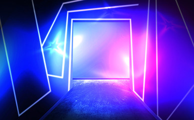 Wall background, neon light