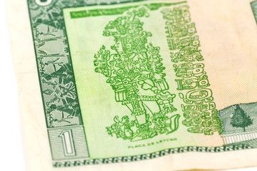 detail of 1 guatemalan quetzal bank note
