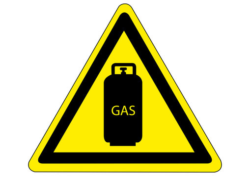 Schild Gefahr durch Gasflaschen