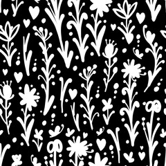 Floral seamless pattern, sketch for your design