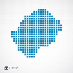 Fototapeta premium Lesotho map and flag icon