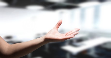 hand reaching in classroom