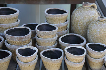 Handmade clay interior items for home and garden decoration
