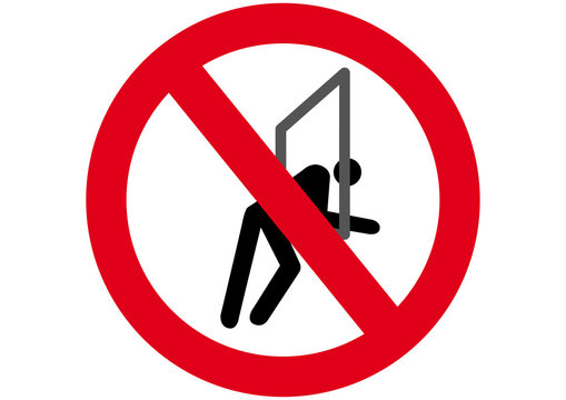 Schild aus dem Fenster lehnen verboten