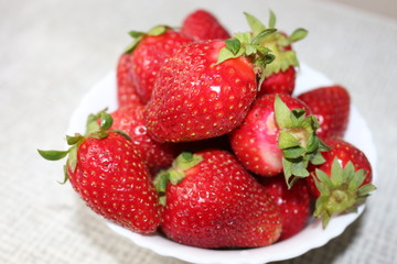 Red juicy tasty strawberry