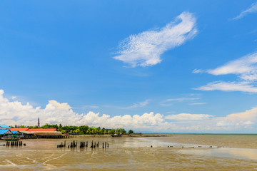 Landscape of black beach Laemngop, Trat province Thailand.