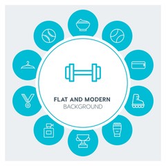 clothes, sports, beauty and cosmetics Infographic Circle outline Icons Set. Contains such Icons as  business,  website,  elements,  background,  pattern,  cup and more. Fully Editable. Pixel Perfect