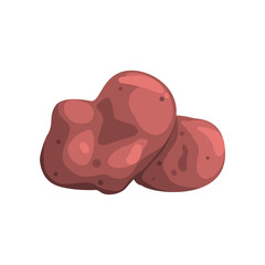 Raw whole unpeeled potato, healthy organic food concept vector Illustration on a white background.