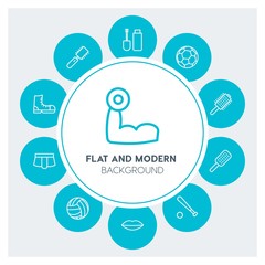 clothes, sports, beauty and cosmetics Infographic Circle outline Icons Set. Contains such Icons as  business,  website,  elements,  background,  pattern, hair and more. Fully Editable. Pixel Perfect