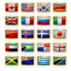 National flag badge set