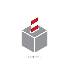 Peru voting concept. National flag and ballot box.