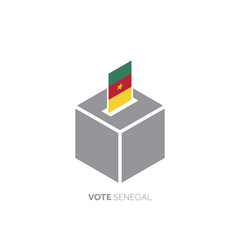 Senegal voting concept. National flag and ballot box.