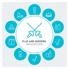 clothes, sports, beauty and cosmetics Infographic Circle outline Icons Set. Contains such Icons as  business,  website,  elements,  background,  pattern,  golf and more. Fully Editable. Pixel Perfect