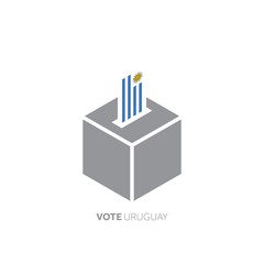 Uruguay voting concept. National flag and ballot box.