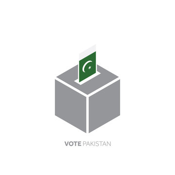 Pakistan voting concept. National flag and ballot box.