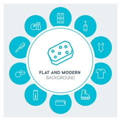 clothes, sports, beauty and cosmetics Infographic Circle outline Icons Set. Contains such Icons as  business,  website,  elements,  background,  pattern,  comb and more. Fully Editable. Pixel Perfect