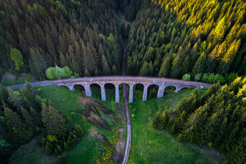 Fototapeta premium Historic railway viaduct near Telgart in Slovakia