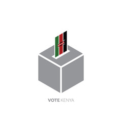 Kenya voting concept. National flag and ballot box.
